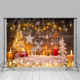 Lofaris Christmas Tree In Light With Deer And Gifts Backdrop For Party
